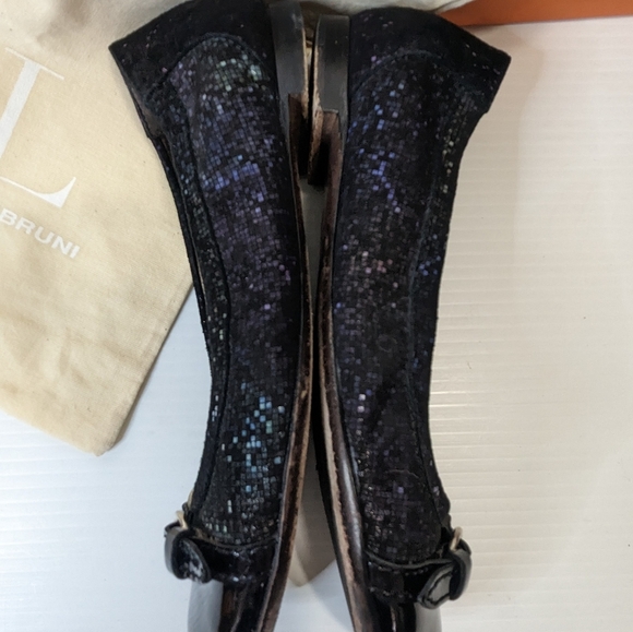 AGL Attilio Giusto Leombruni women's black shimmer ballet shoes flats 37 (US 6) - Picture 9 of 10